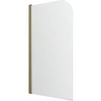 ETAL Dakota Semi-Framed Brushed Brass Hinged Radius Bath Screen Non-Handed 780mm x 1400mm (198VN)