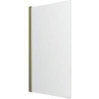 ETAL Dakota Semi-Framed Brushed Brass Hinged Bath Screen Non-Handed 780mm x 1400mm (329VN)