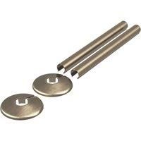 ETAL Enzo Radiator Pipe Covers and Collars Set Antique Brass 16mm x 200mm 4 Pieces (312YU)
