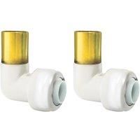 ETAL Brass Push-Fit Reducing 90 White Stem Elbow F 10mm x M 15mm 2 Pack (153YU)