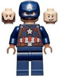 LEGO Marvel Super Heroes Captain America Dark Blue Suit Minifigure from 76189