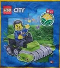 City LEGO Foilpack 952303 Worker with Lawn Mower Paper Foil PackRare Collectable