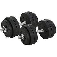 Homcom 30Kg Adjustable Dumbbells Set Hand Weight Barbell Weight Lifting Equipment