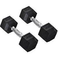 Homcom 2X4Kg Rubber Dumbbell Sports Hex Weights Sets Home Gym Fitness Dumbbell Kit