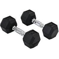 Homcom 2X6Kg Hex Dumbbells Set Rubber Dumbbells Weight Lifting Equipment Fitness Home Gym