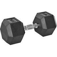Homcom 20Kg Single Rubber Hex Dumbbell Portable Hand Weights Dumbbell Home Gym