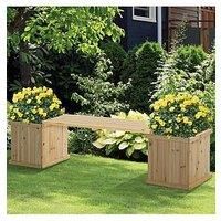 Outsunny Wooden Garden Planter & Bench