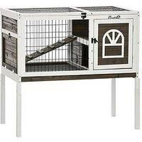 Pawhut Wooden Indoor Rabbit/Guinea Pig Hutch With Openable Roof