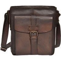 Mens Real Leather Vintage Small Shoulder Bag Cross Body Travel Pouch Brown NEW