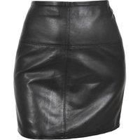 Ladies Leather 16 Inch Pencil Mini Skirt Club Office Casual Wear SKT5 Black (as8, Numeric, Numeric_16, Regular, Regular)