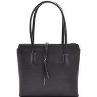 Womens Real Leather Classic Tote Style Zip Opening Large Shoulder Bag