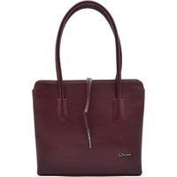 Womens Real Leather Classic Tote Style Zip Opening Large Shoulder Bag