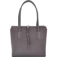 Womens Real Leather Classic Tote Style Zip Opening Large Shoulder Bag
