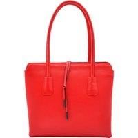 Womens Real Leather Classic Tote Style Zip Opening Large Shoulder Bag