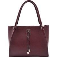Womens Grained Leather Shoulder Bag Zip Large Size Handbag Black Burgundy Taupe