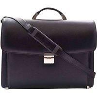 Genuine Leather Business Briefcase for Men Classic Executive Bag Black Brown