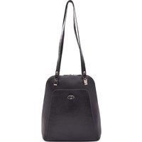 Girls Womens Leather Casual Backpack Mid Size Shoulder Bag Organiser Black Taupe