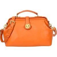 Womens Real Leather Bag Medium Size Doctor Handbag HOL848 (Tan)