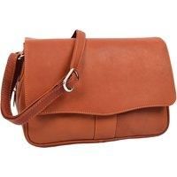 Ladies Classic Organiser Shoulder Cross Body Messenger Bag Satchel Cognac NEW