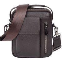 Mens Real Leather Cross Body Bag Small Organiser Utility Pouch Hudson Brown