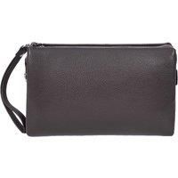 Mens Real Leather Wrist Bag Lockable Clutch Organiser Travel Pouch Thames Black