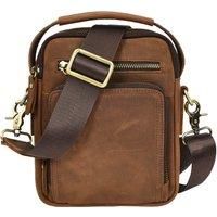 Mens Real Leather Cross Body Bag Small Organiser Casual Pouch Jett Tan Hunter