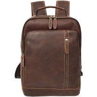 Mens Real Leather Backpack Large Size Laptop Travel Rucksack Cliff Rust Brown