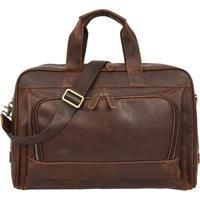 Genuine Leather Holdall Mid Size Weekend Overnight Travel Bag Kigali Rust Brown