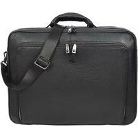Mens Real Leather Travel Bag Holdall Style Briefcase Terni Black
