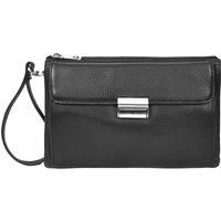 Mens Real Leather Clutch Organiser Large Multi Compartment Wrist Bag Jerez Black