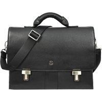 Mens Real Leather Briefcase Cross Body Organiser Work  Messenger Bag Benin Black