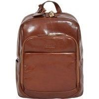 Womens Real Leather Backpack Lightweight Travel Rucksack Peru Chestnut