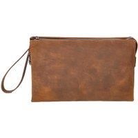 Mens Real Leather Wrist Bag Lockable Clutch Organiser Travel Pouch Thames Black