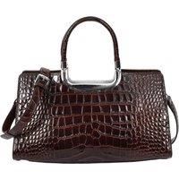 Womens Real Leather Handbag Shoulder Top Handle Bag Glenda White