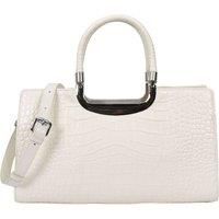 Womens Real Leather Handbag Shoulder Top Handle Bag Glenda White