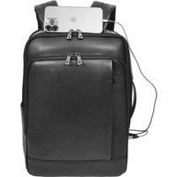 Real Leather Smart USB Backpack Casual Large Size Laptop Rucksack Ryder Black