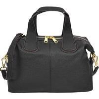 Womens Real Leather Handbag Small Cross Body Shoulder Bag Dahlia Black