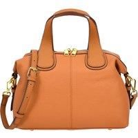 Womens Real Leather Handbag Small Cross Body Shoulder Bag Dahlia (Tan)
