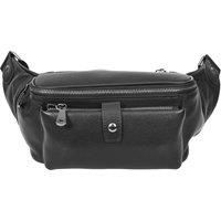 Real Leather Waist Bum Bag Slim Travel Money Pouch Pack Milan Black