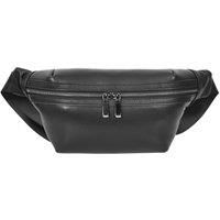Real Leather Waist Bum Bag Slim Travel Money Pouch Pack Brighton Black