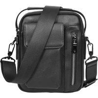 Mens Real Leather Cross Body Bag Small Organiser Utility Pouch Hudson Black