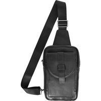 Real Leather Chest Bag Cross Body Small Travel Organiser Pouch Elliot Black