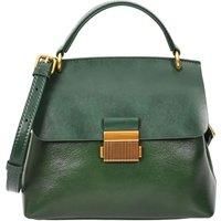 Womens Real Leather Handbag Small Cross Body Shoulder Bag Gabriella (Green)