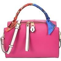 Womens Faux Leather Handbag Barrel Shape Shoulder Bag Georgia White