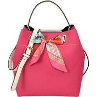 Womens Faux Leather Handbag Shoulder Tote with Cosmetics Bag Willow Pink