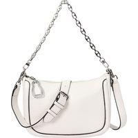 Womens Real Leather 2-in-1 Cross Body Shoulder Bag Classic Style Aurora (White)