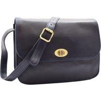 Womens Crossbody Bag Real Leather Messenger Organizer Handbag Alexandria (Navy)