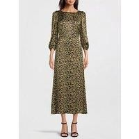 Olivia Rubin Lara Leopard Print Midi Dress