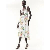 Olivia Rubin Tess Painted Floral Midi Wrap Skirt