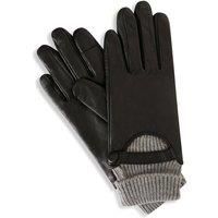 BARNEYS Women/'s Real Leather Gloves | Genuine Sheep Nappa | Touchscreen Compatible (Knitted Cuff, Black, M/L)